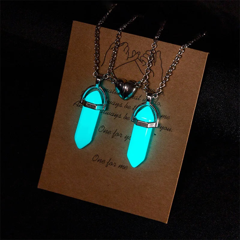 Magnetic Couple Necklaces – "I Love You" Projection Heart Pendants