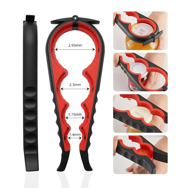 4-in-1 Can & Bottle Opener – Non-Slip Jar Twister