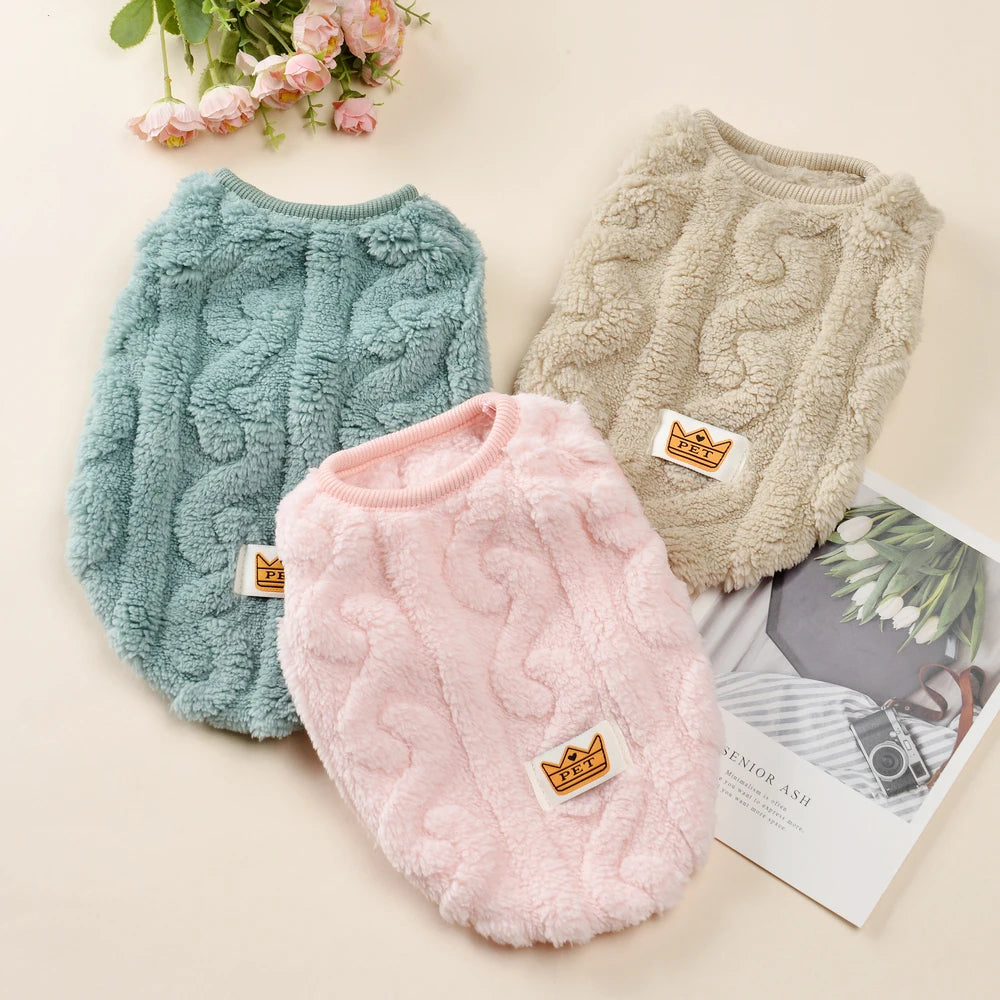 Warm Fleece Cat Sweater – Winter Pet Clothes for Cats & Small Dogs