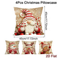 Christmas Throw Pillow Covers (4 pcs) – Gnome & Gingerbread