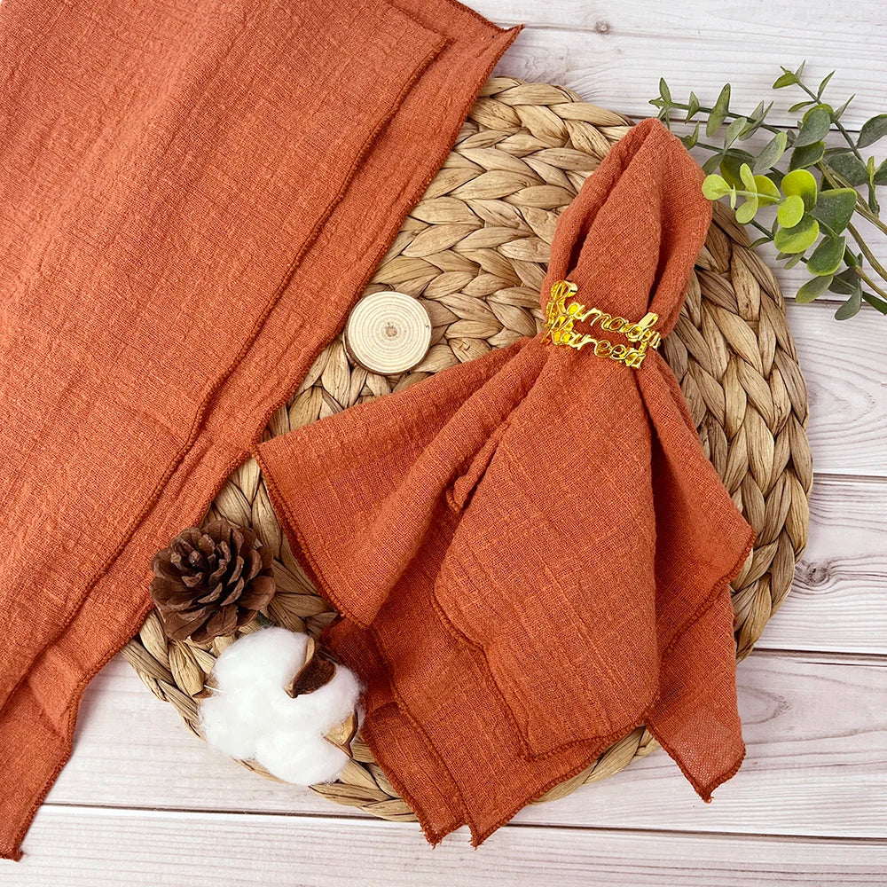 Cotton Gauze Napkins (Set of 6) – Christmas Table Linen