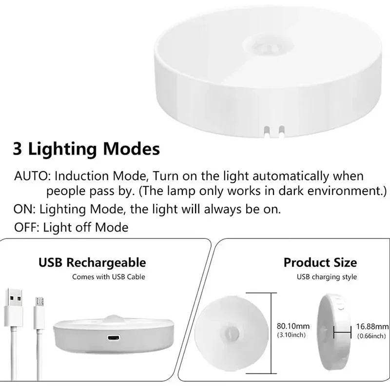 Rechargeable Motion Sensor Night Light – Cabinet & Hallway Lamp