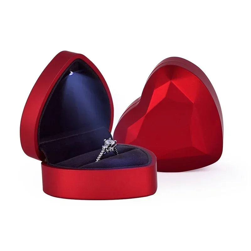 Heart-Shaped LED Ring Box – Proposal & Jewelry Gift Box