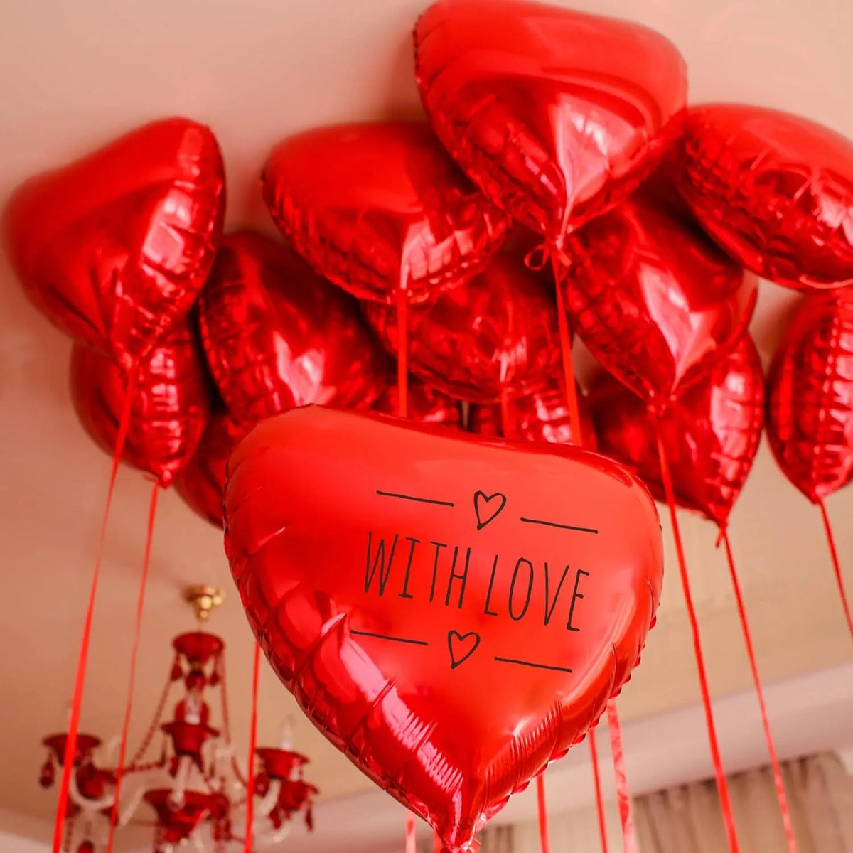 Red Heart Foil Balloons 18" – Valentine's & Party Decor