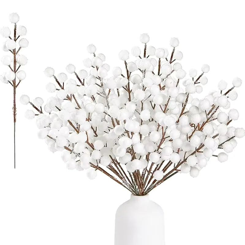 Snowy Pine & Berry Picks – Christmas Tree & Wreath Decor