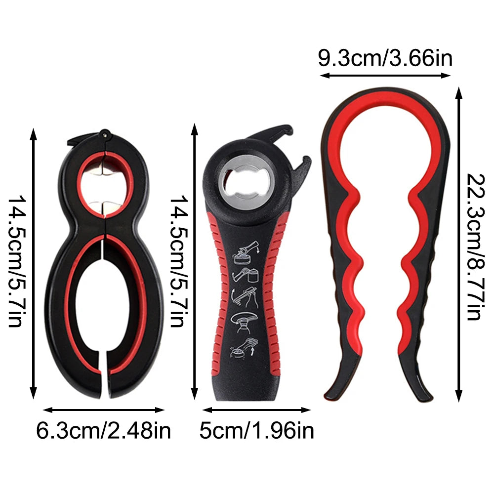4-in-1 Can & Bottle Opener – Non-Slip Jar Twister
