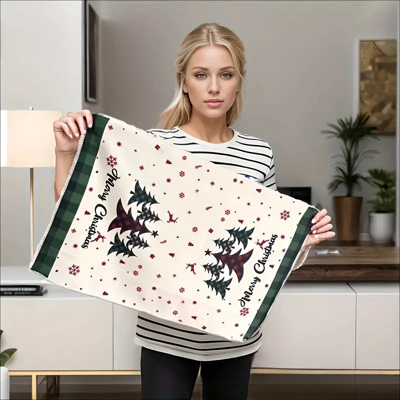 Christmas Kitchen Dish Towels – Quick-Dry Festive Hand Towels