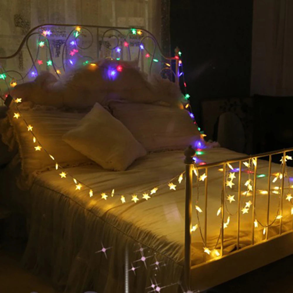 LED Star String Lights – USB/Battery Christmas Garland