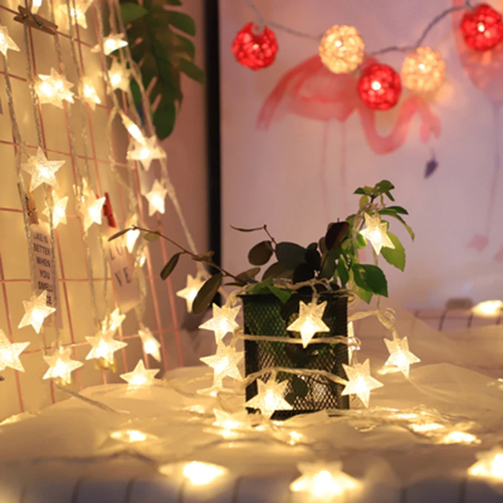 LED Star String Lights – USB/Battery Christmas Garland
