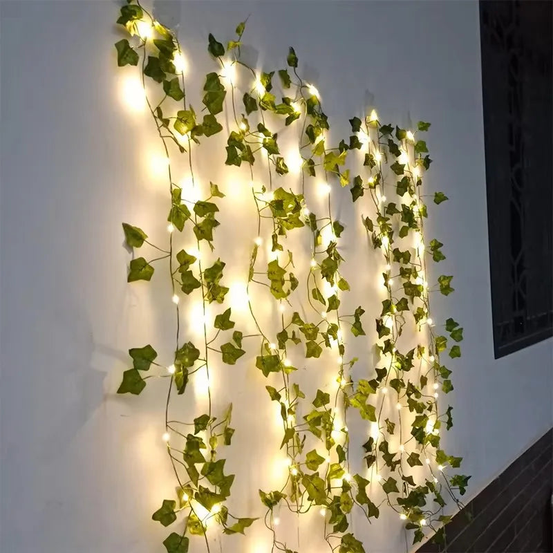 Artificial Ivy Leaf Fairy Lights 2 m – Green Vine String Lights