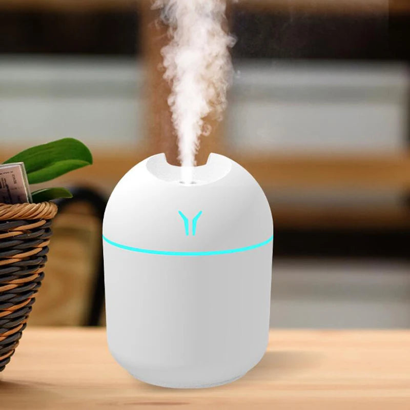 250 ml Mini Humidifier & Aroma Diffuser – LED Color Lamp