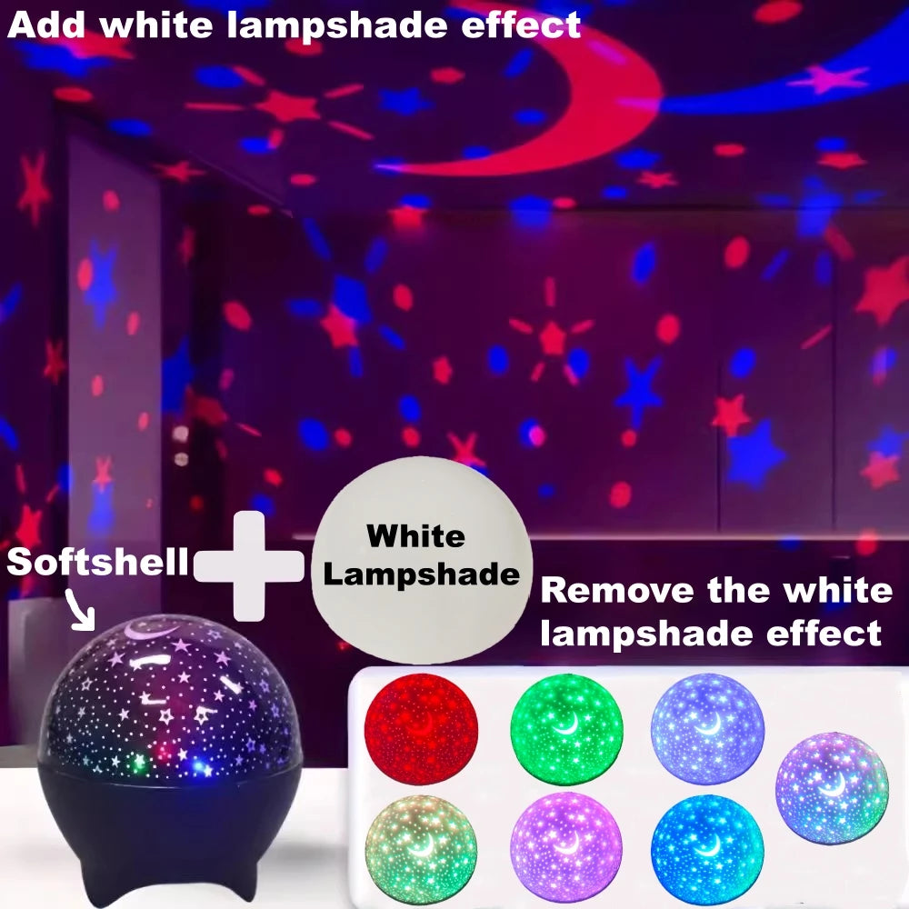 Starry Moon LED Projector Night Light – 7 Color Modes
