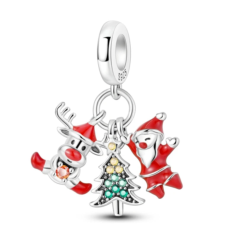 925 Silver Christmas Charm – Stocking, Gingerbread & Reindeer