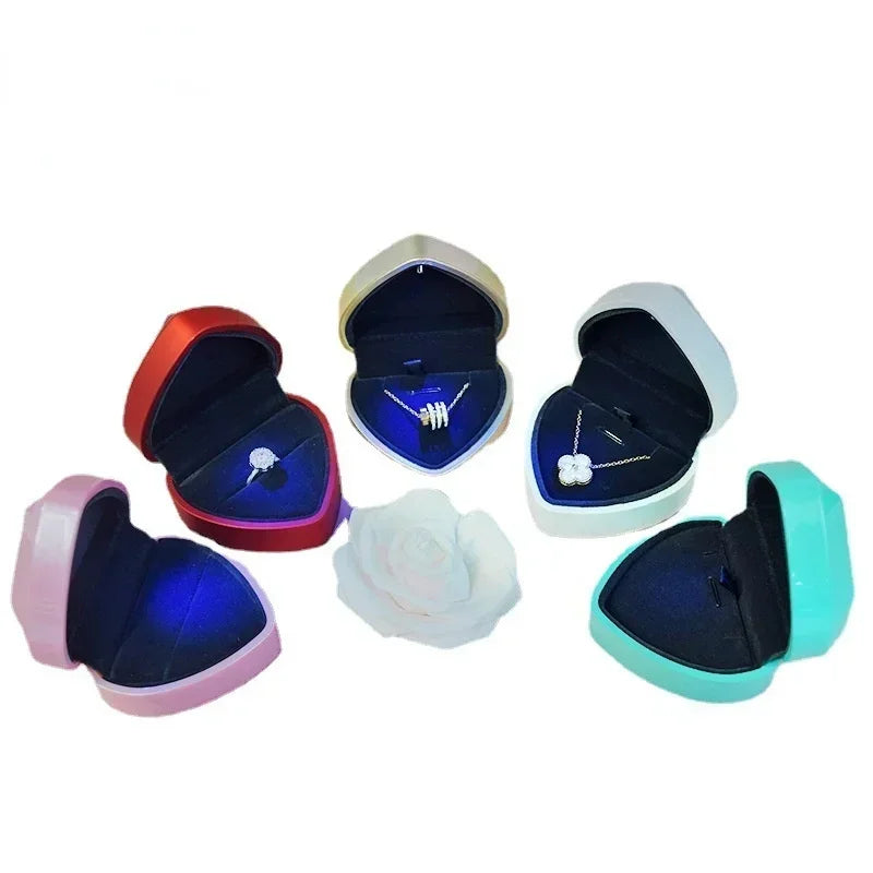 Heart-Shaped LED Ring Box – Proposal & Jewelry Gift Box