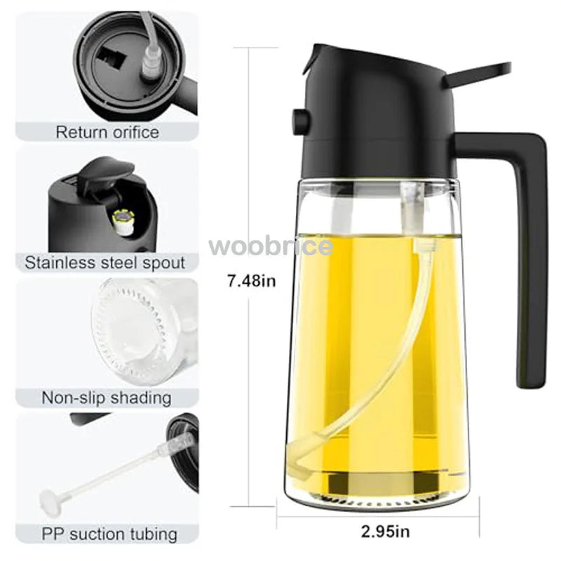 2-in-1 Oil Sprayer & Brush – For Air Fryer, Salad & Grilling