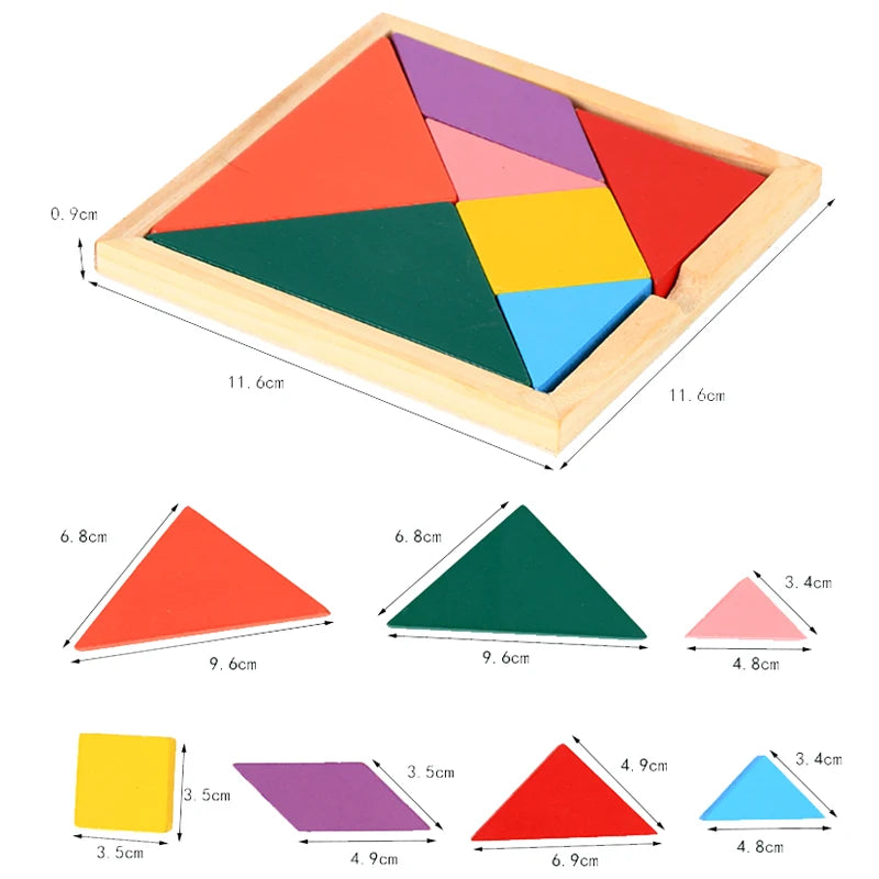 Wooden Tangram Brain Teaser Puzzle – Montessori Toy