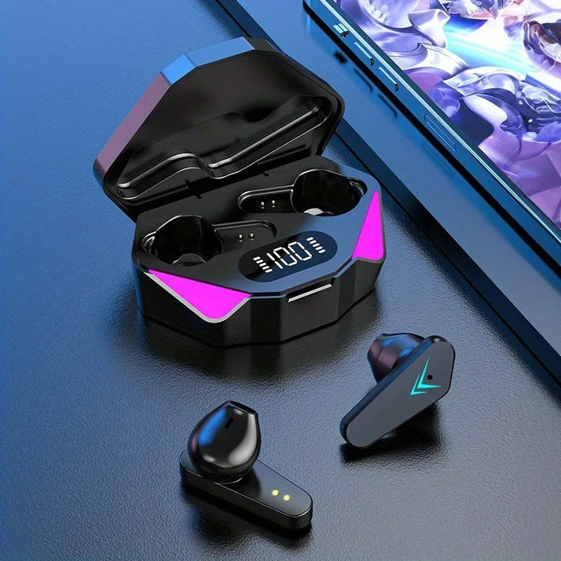Wireless Bluetooth Earbuds with LED Display & Mic