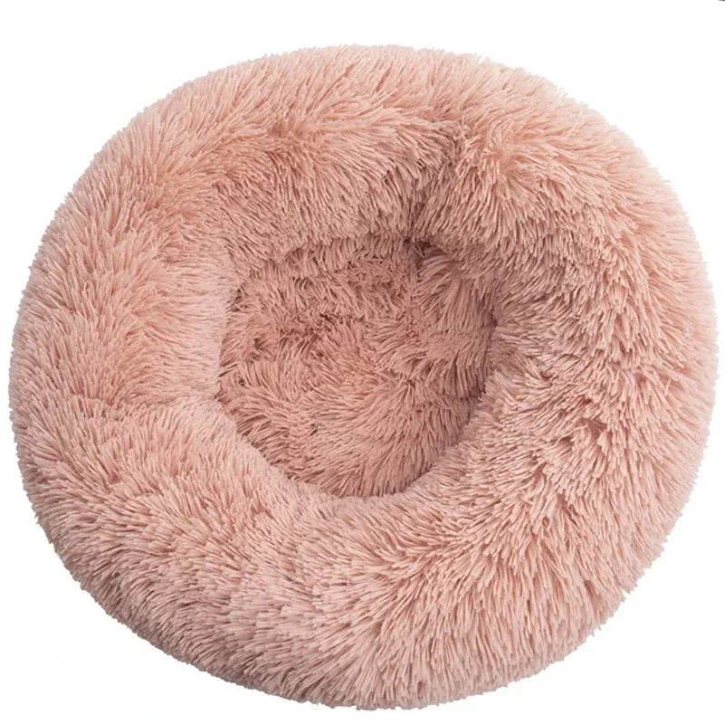 Round Plush Pet Bed 40–90 cm – Soft Warm Bed for Dogs & Cats