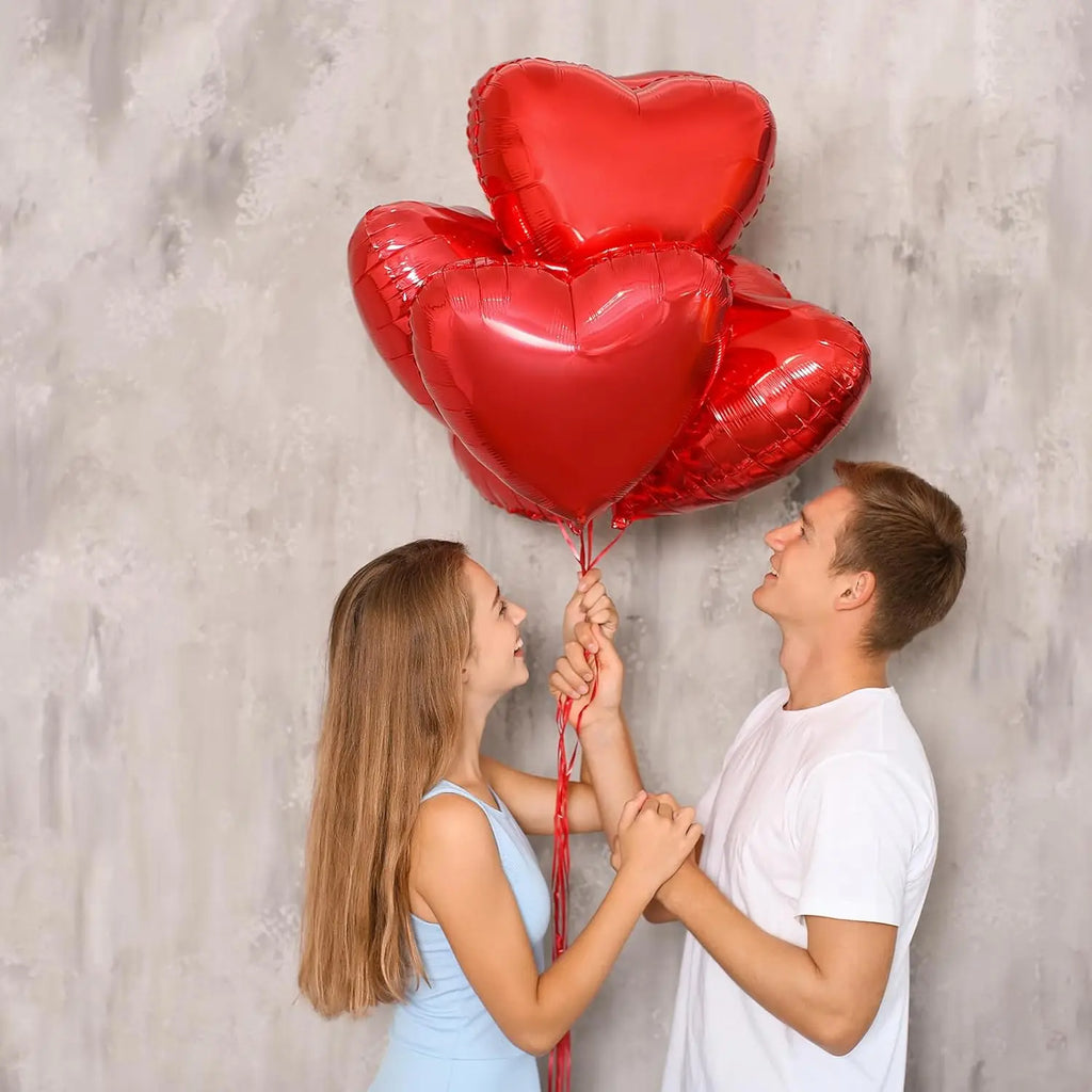 Red Heart Foil Balloons 18" – Valentine's & Party Decor