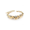 Crystal Braided Leaf Charm Bracelet for Women