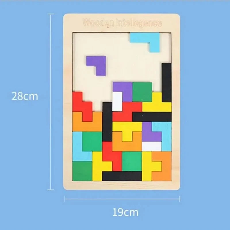 Wooden Tangram Brain Teaser Puzzle – Montessori Toy