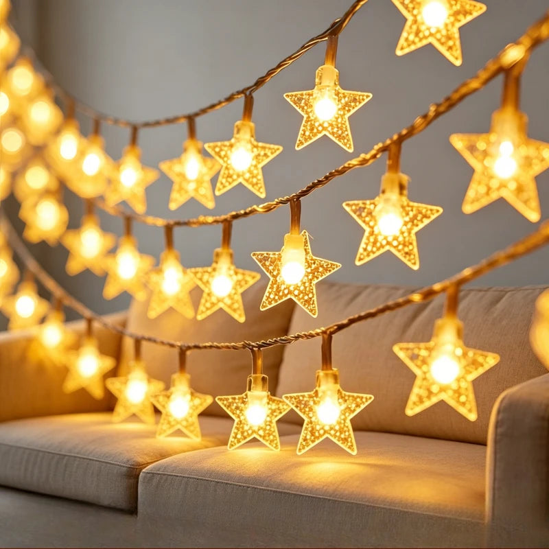 LED Star Chain Lights – Outdoor Fairy Garland