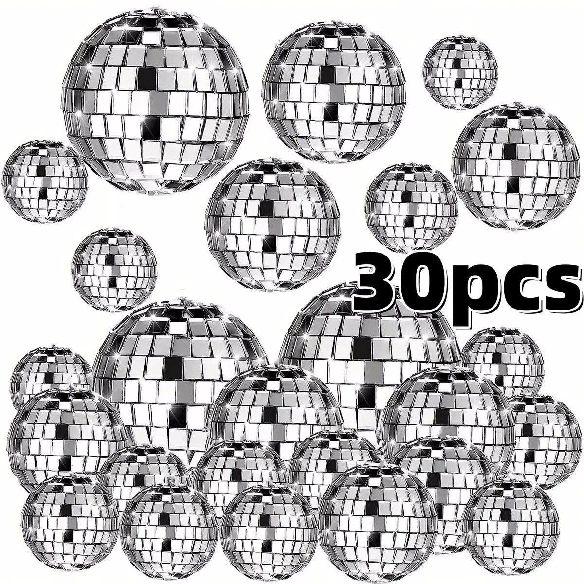Mini Disco Ball Ornaments – Reflective Silver Christmas Baubles