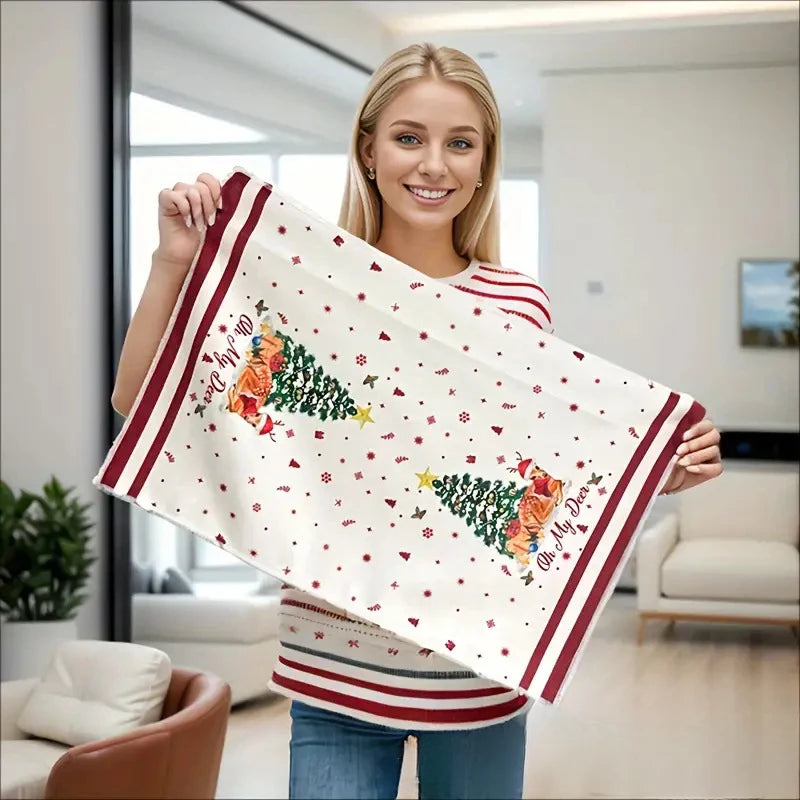 Christmas Kitchen Dish Towels – Quick-Dry Festive Hand Towels