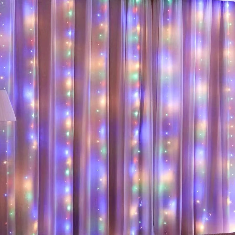 LED Curtain Lights 3x3 m / 6x3 m with Remote – Window Fairy Lights