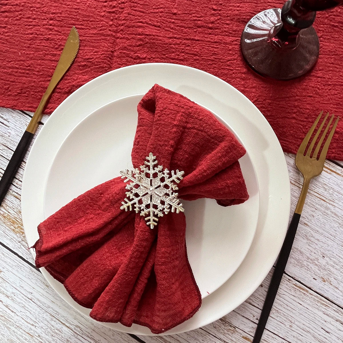 Cotton Gauze Napkins (Set of 6) – Christmas Table Linen