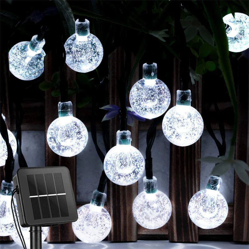 Solar Crystal Globe String Lights 60 LED – Outdoor Garden Lights