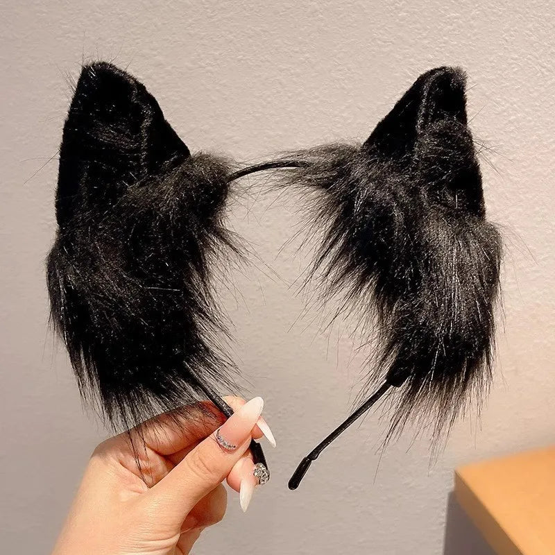 Plush Cat Ear Christmas Headband for Kids