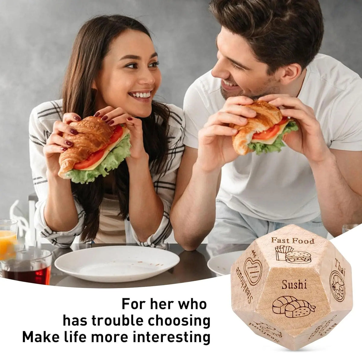 Couples Date Night Decision Dice – Food, Movie & Activity