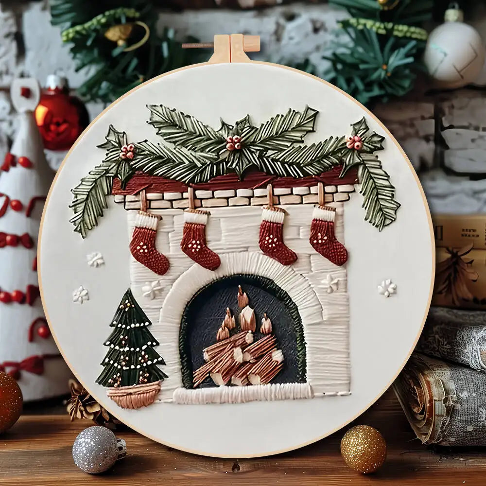 Christmas Embroidery Kit for Beginners – Wreath & Winter Designs