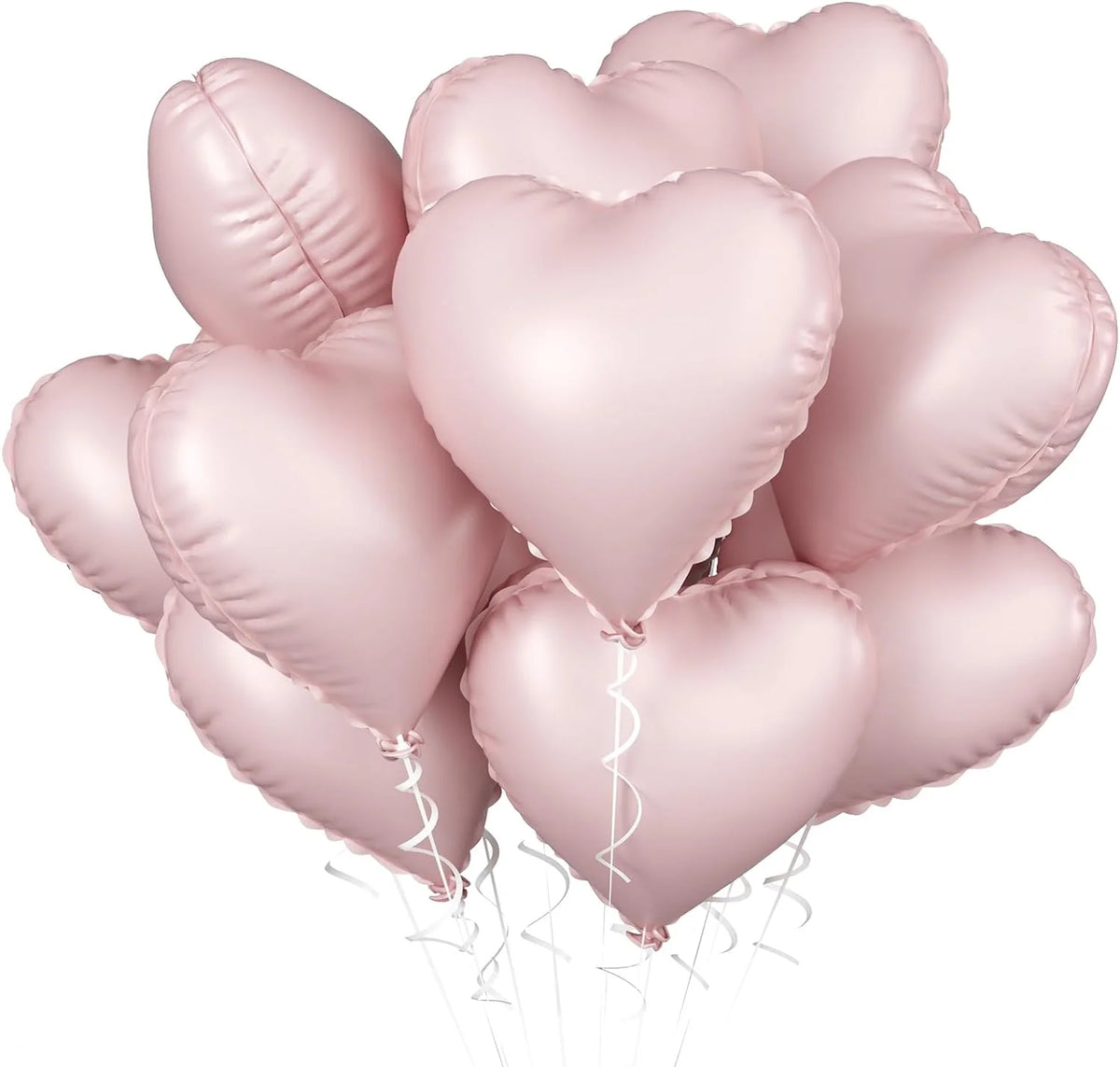 Heart Foil Balloons 18" (10 pcs) – Pink & Sage Green
