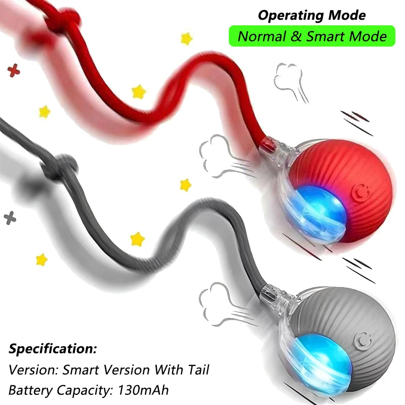 Automatic Rolling Cat Ball with Tail – Rechargeable Interactive Toy