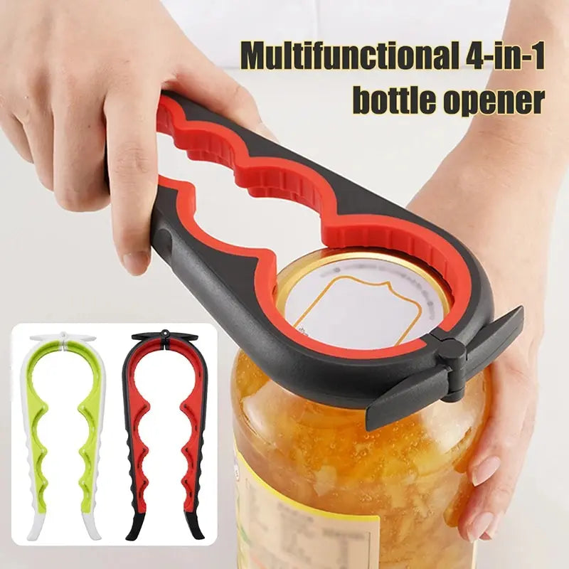 4-in-1 Can & Bottle Opener – Non-Slip Jar Twister