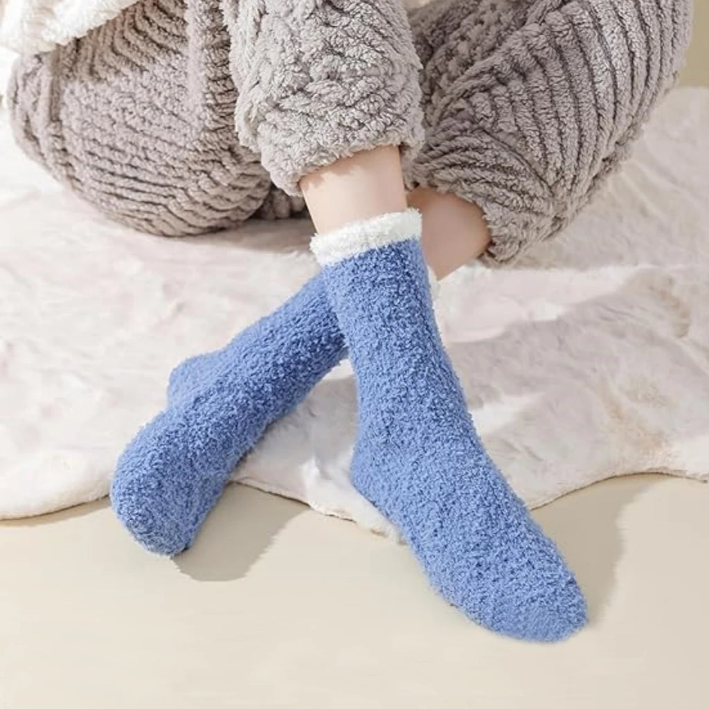 Fuzzy Winter Socks (6/12 Pairs) – Cozy Plush Socks for Women