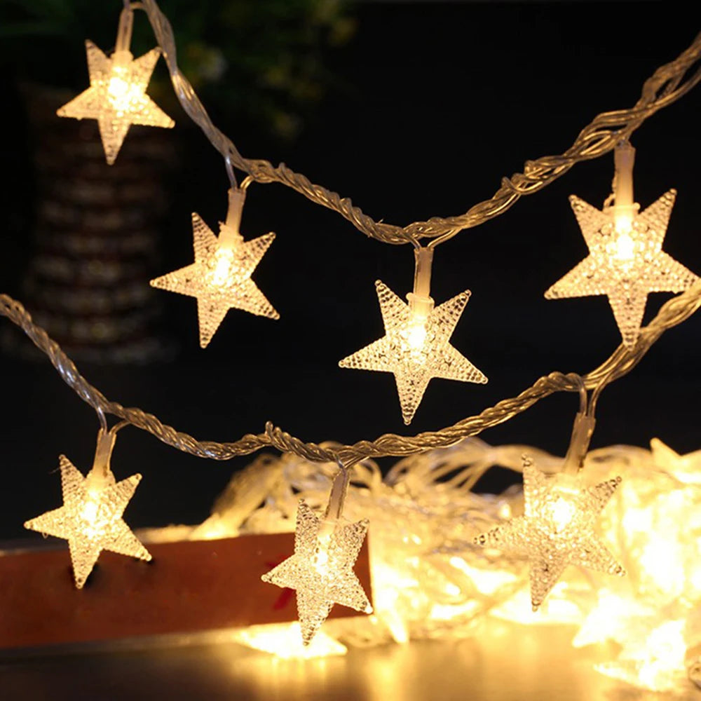 LED Star String Lights – USB/Battery Christmas Garland