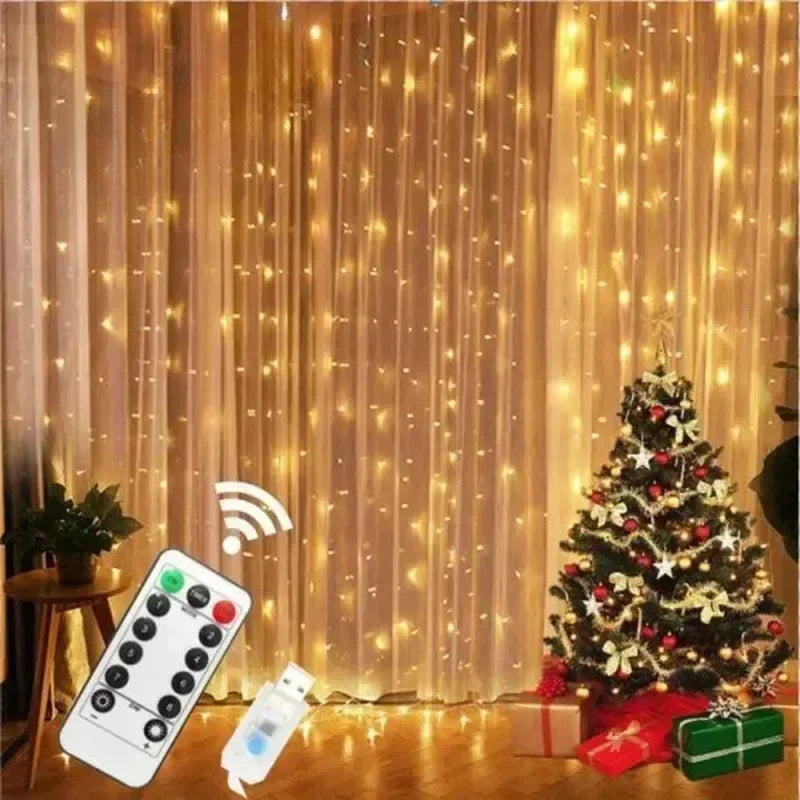 USB Curtain Fairy Lights with Remote – Window & Wall Christmas Lights