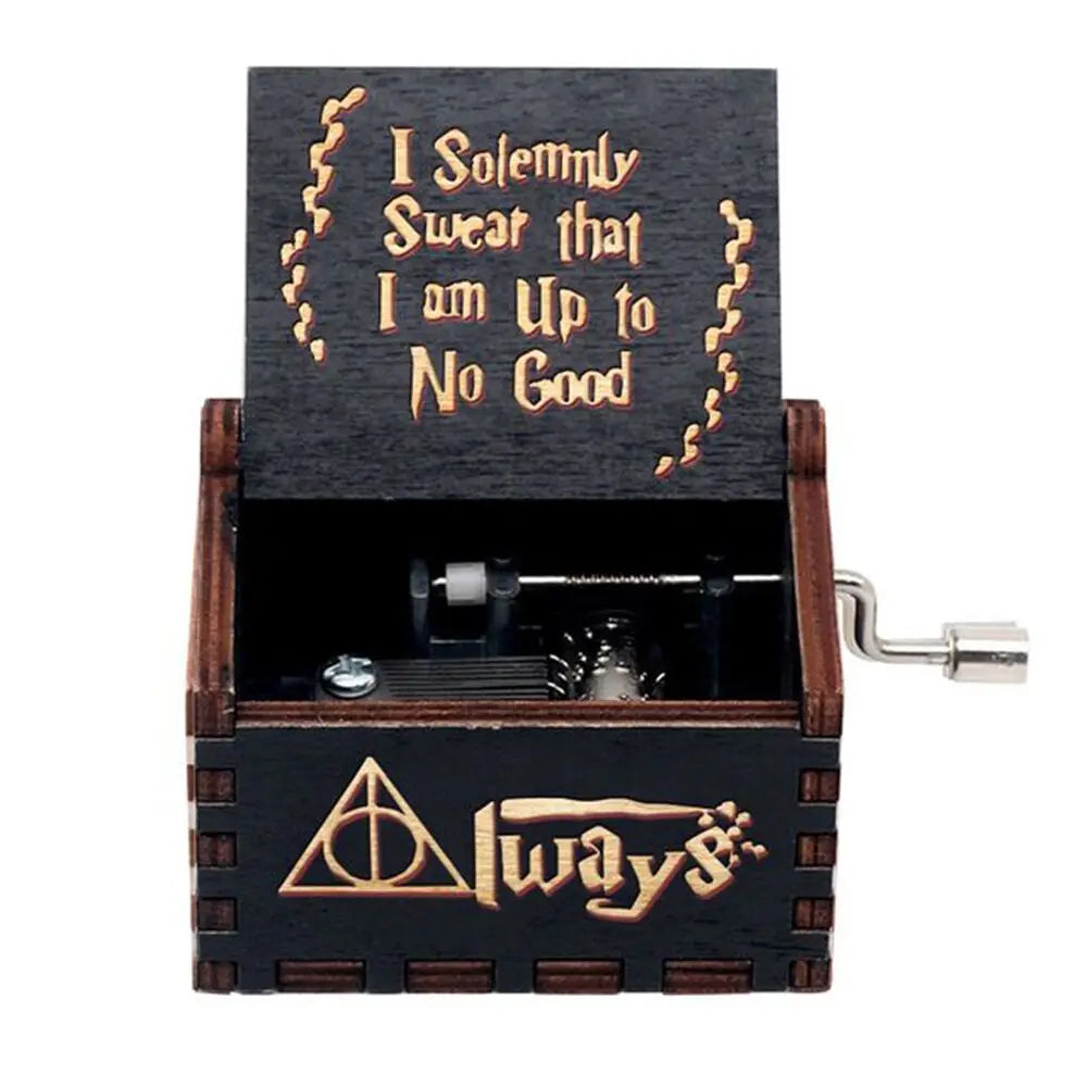 Hand-Crank Wooden Music Box – Carved Vintage Gift