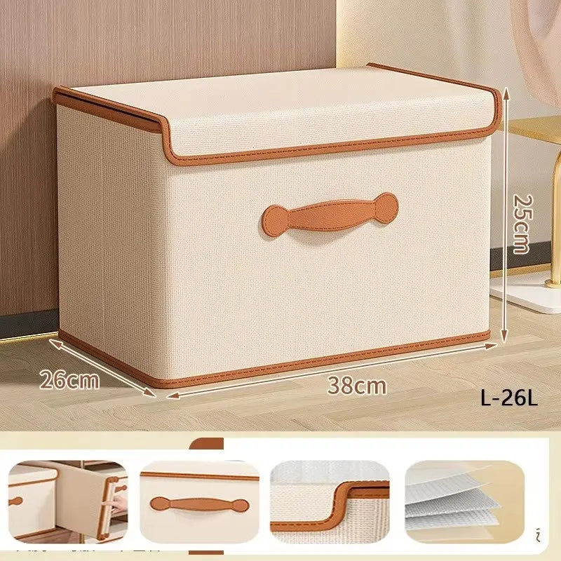 Clothes Storage Box with Lid – Foldable Wardrobe Organizer