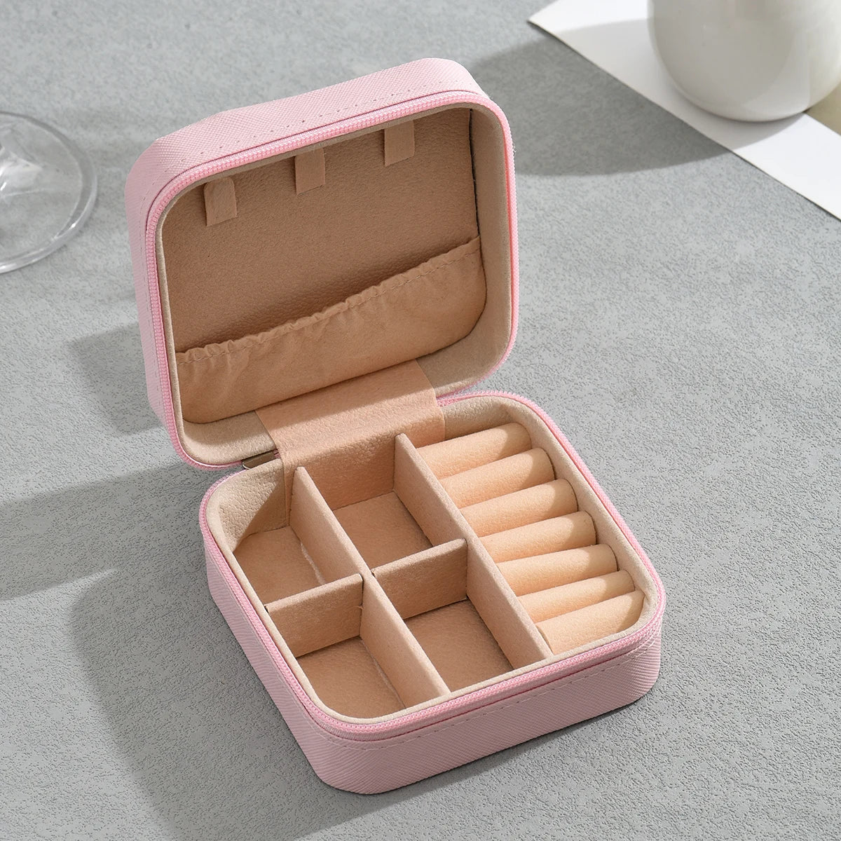 Mini Jewelry Travel Case – PU Leather Organizer Box