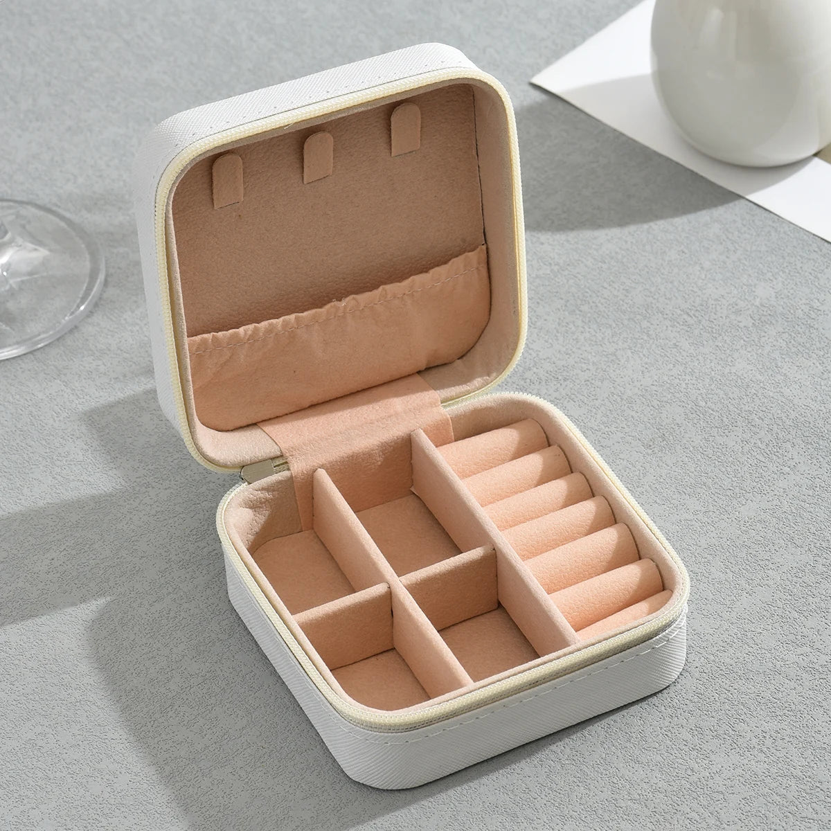 Mini Jewelry Travel Case – PU Leather Organizer Box