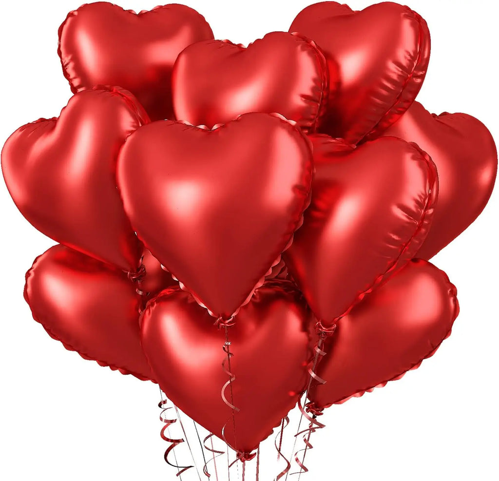 Heart Foil Balloons 18" (10 pcs) – Pink & Sage Green