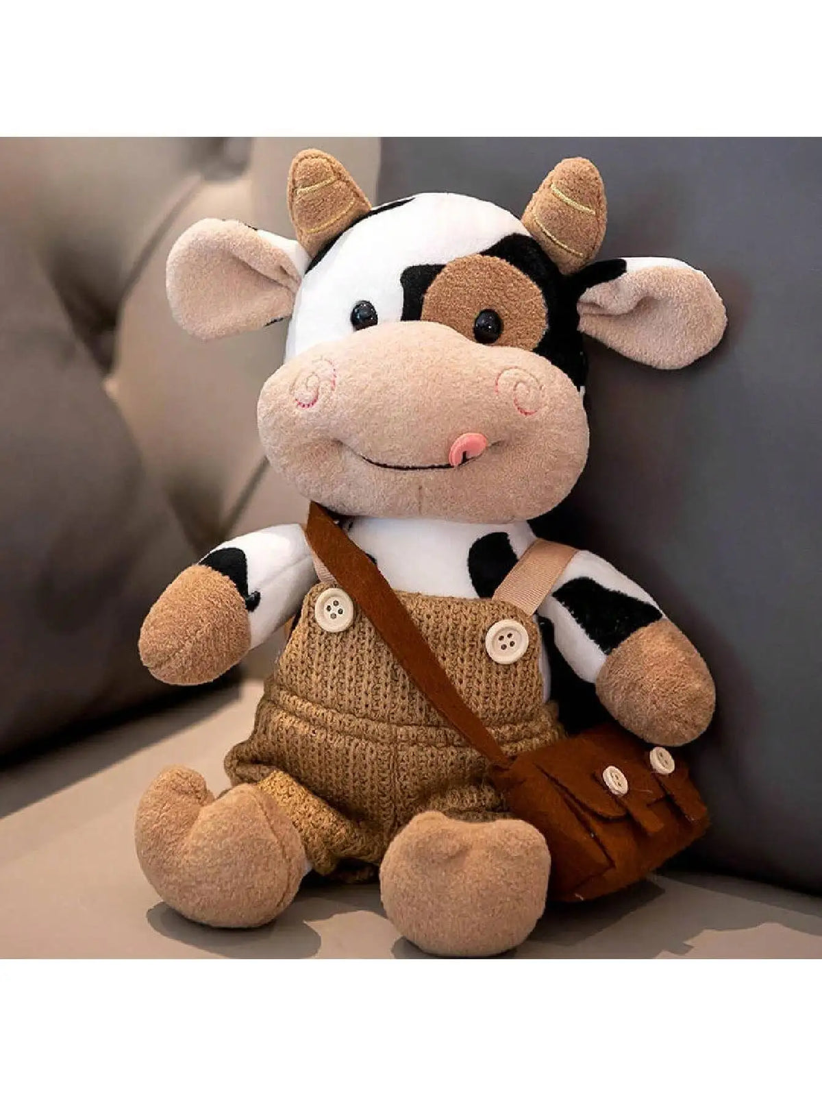 Soft Plush Cow Stuffed Animal 12" – Cute Cuddly Gift