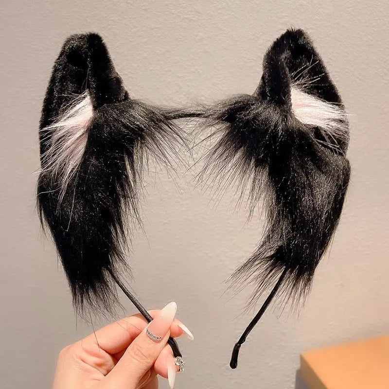 Plush Cat Ear Christmas Headband for Kids