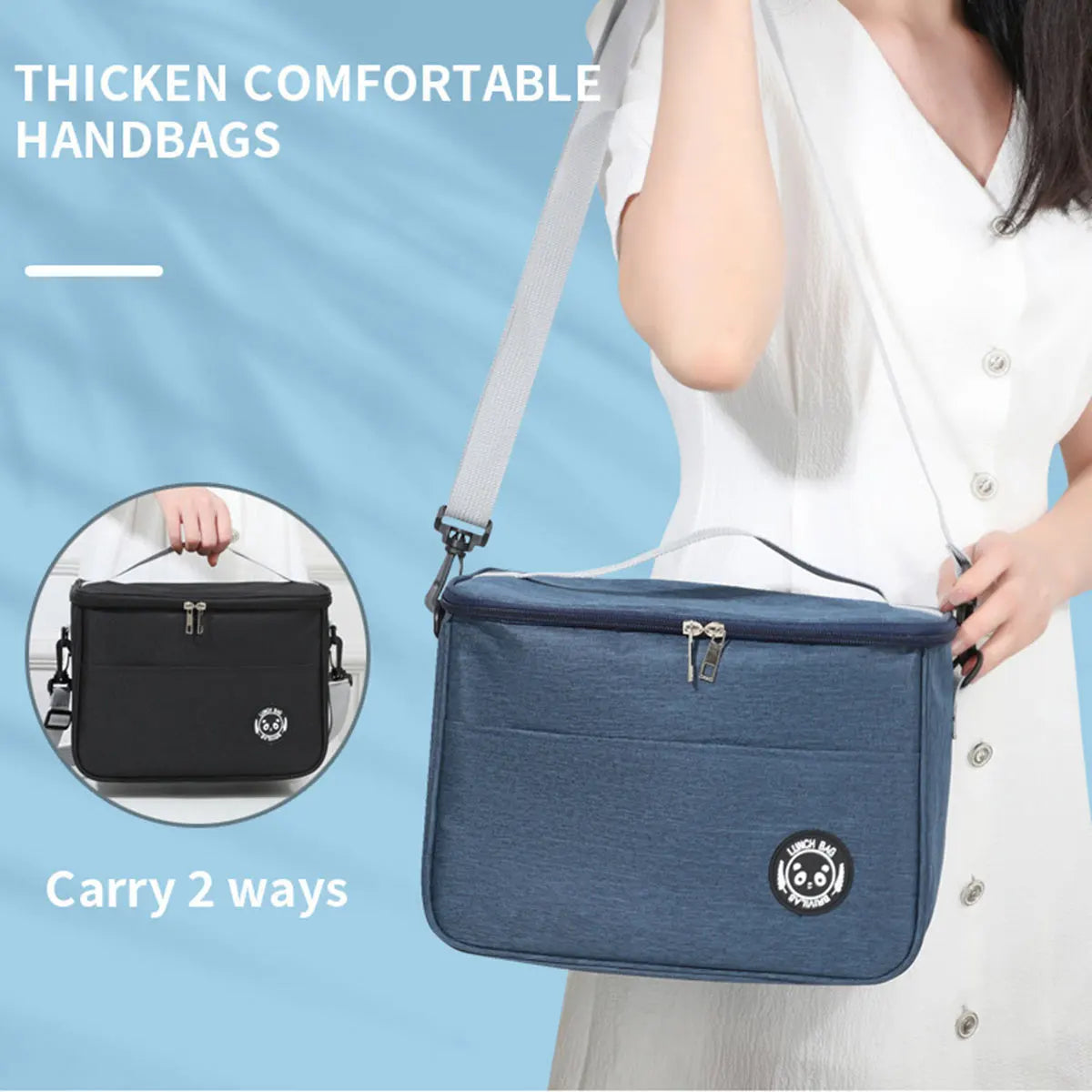 Insulated Bento Lunch Bag with Shoulder Strap
