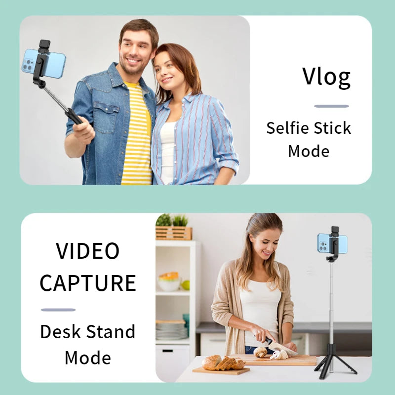 Selfie Stick Tripod with Fill Light & Bluetooth Remote