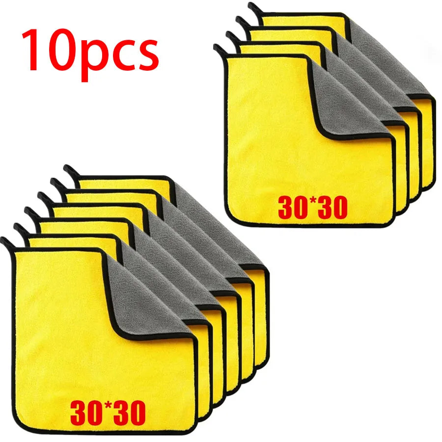 Microfiber Car Drying Towels – Thick Double-Layer Cleaning Cloths